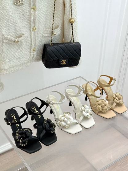 CHANE1 高品質カメリアハイヒールサンダル【50％割引+送料無料】