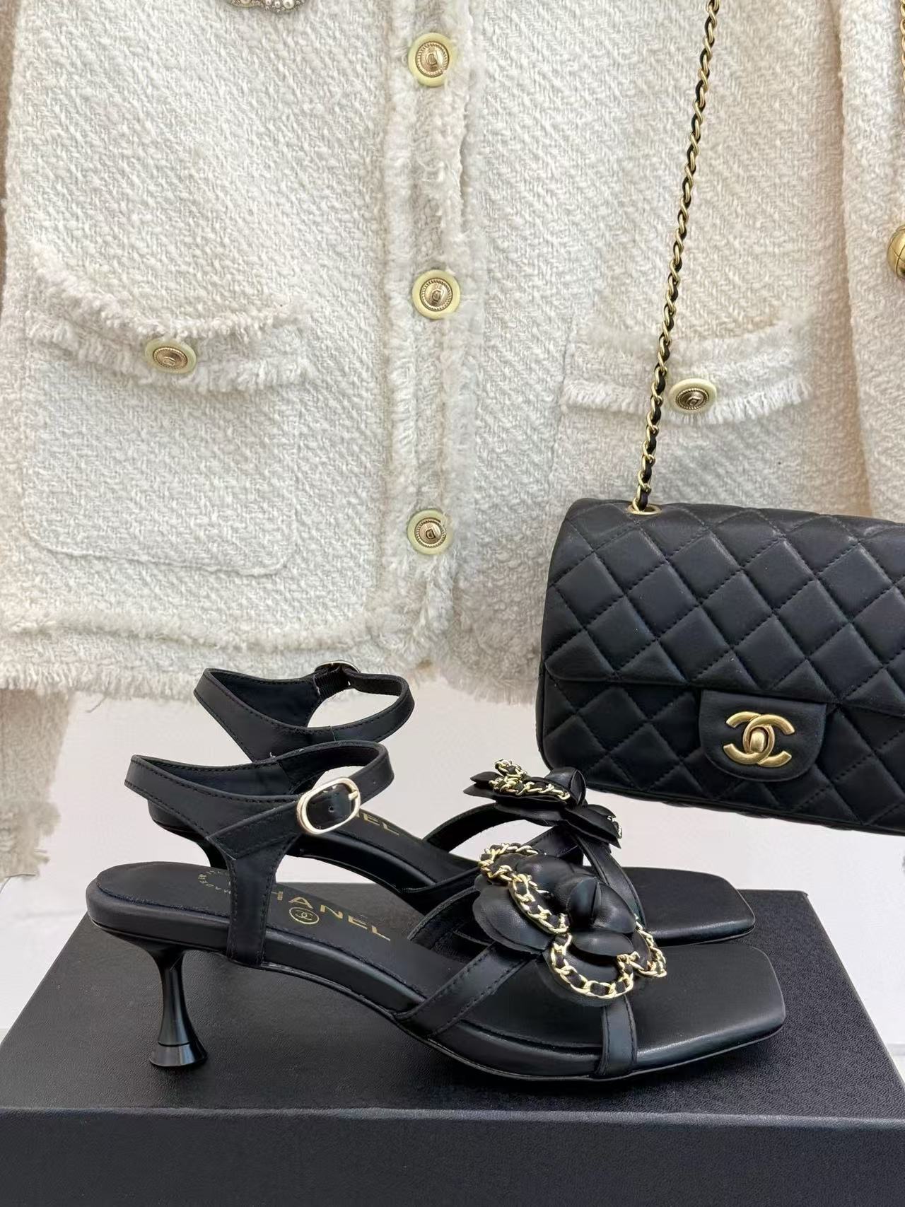 CHANE1 高品質カメリアハイヒールサンダル【50％割引+送料無料】