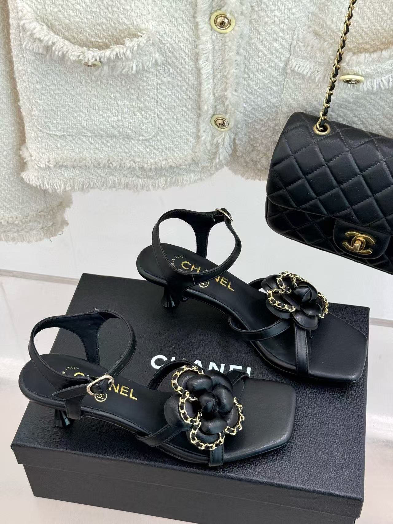 CHANE1 高品質カメリアハイヒールサンダル【50％割引+送料無料】