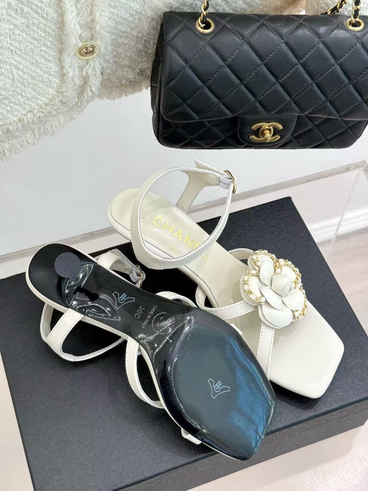 CHANE1 高品質カメリアハイヒールサンダル【50％割引+送料無料】