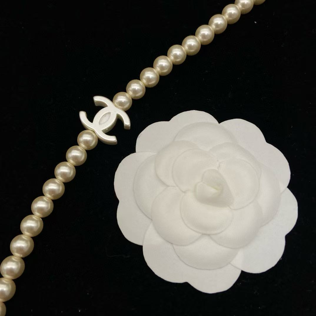 CHANE1 ダブルCパールネックレス【50％割引+送料無料】