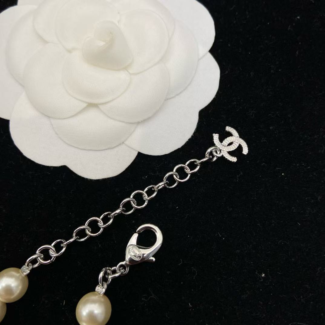 CHANE1 ダブルCパールネックレス【50％割引+送料無料】