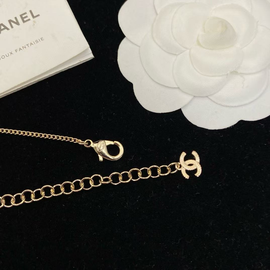 CHANE1 ダブルC フルダイヤモンドネックレス【50％割引+送料無料】