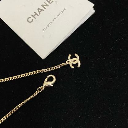 CHANE1 ダブルCスクエアダイヤモンドネックレス【50％割引+送料無料】