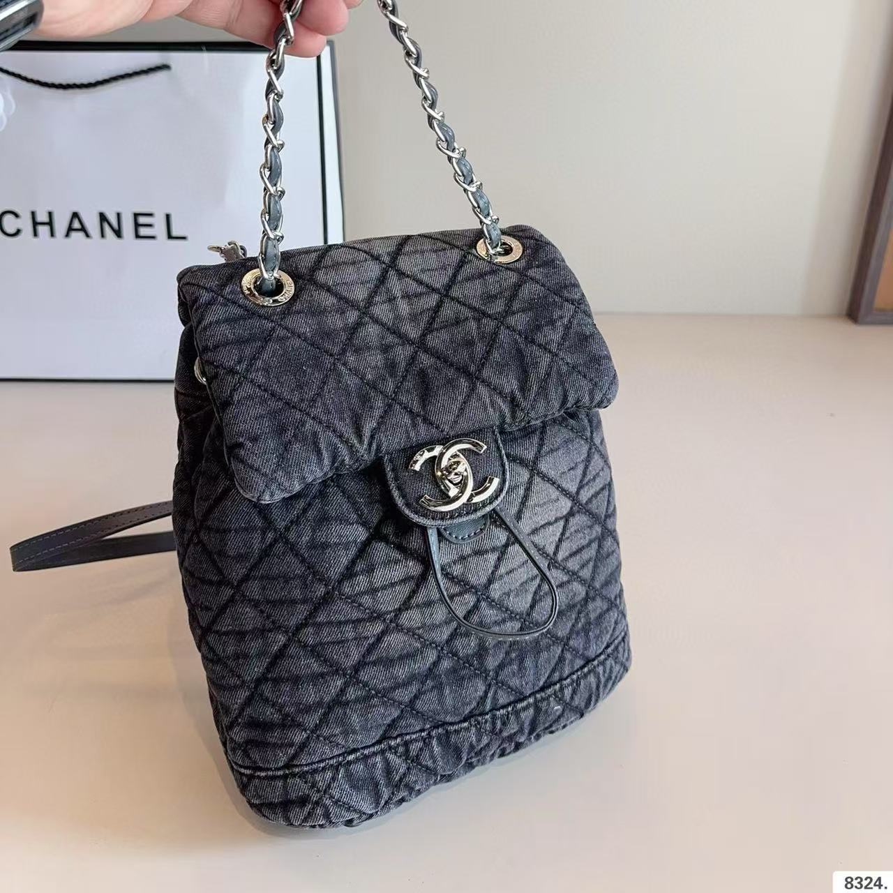 ＣＨＡＮＥＬデニムチェーンバックパック【50％割引+送料無料】