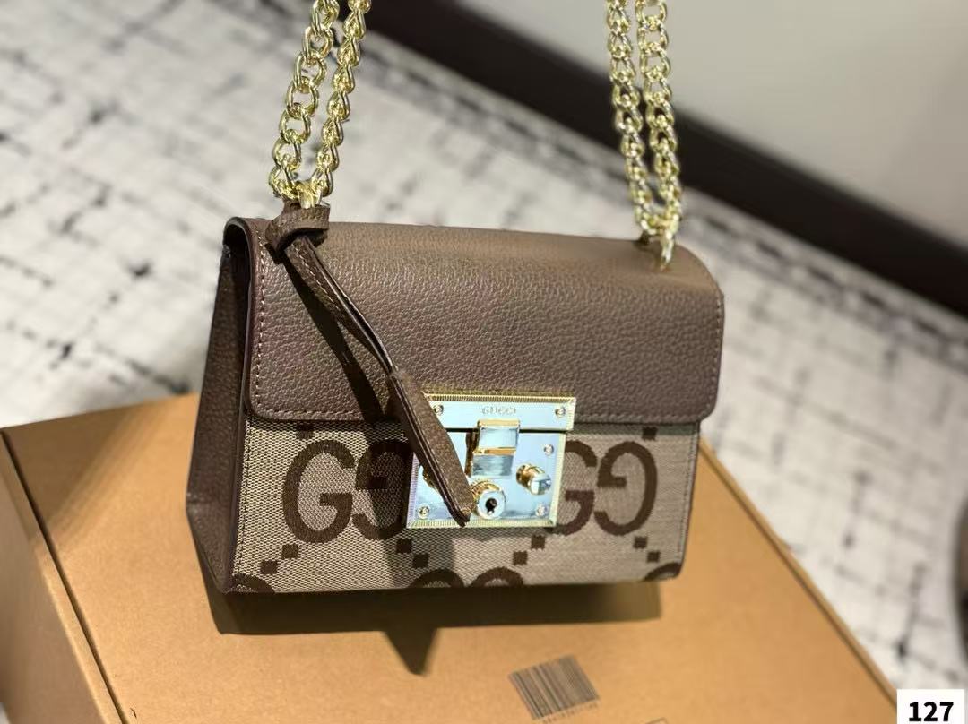 GUCC1 クラシック牛革ロックチェーンバッグ【 50％割引+送料無料】