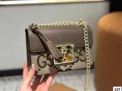 GUCC1 クラシック牛革ロックチェーンバッグ【 50％割引+送料無料】