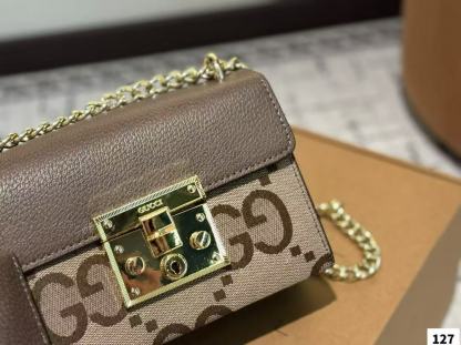 GUCC1 クラシック牛革ロックチェーンバッグ【 50％割引+送料無料】