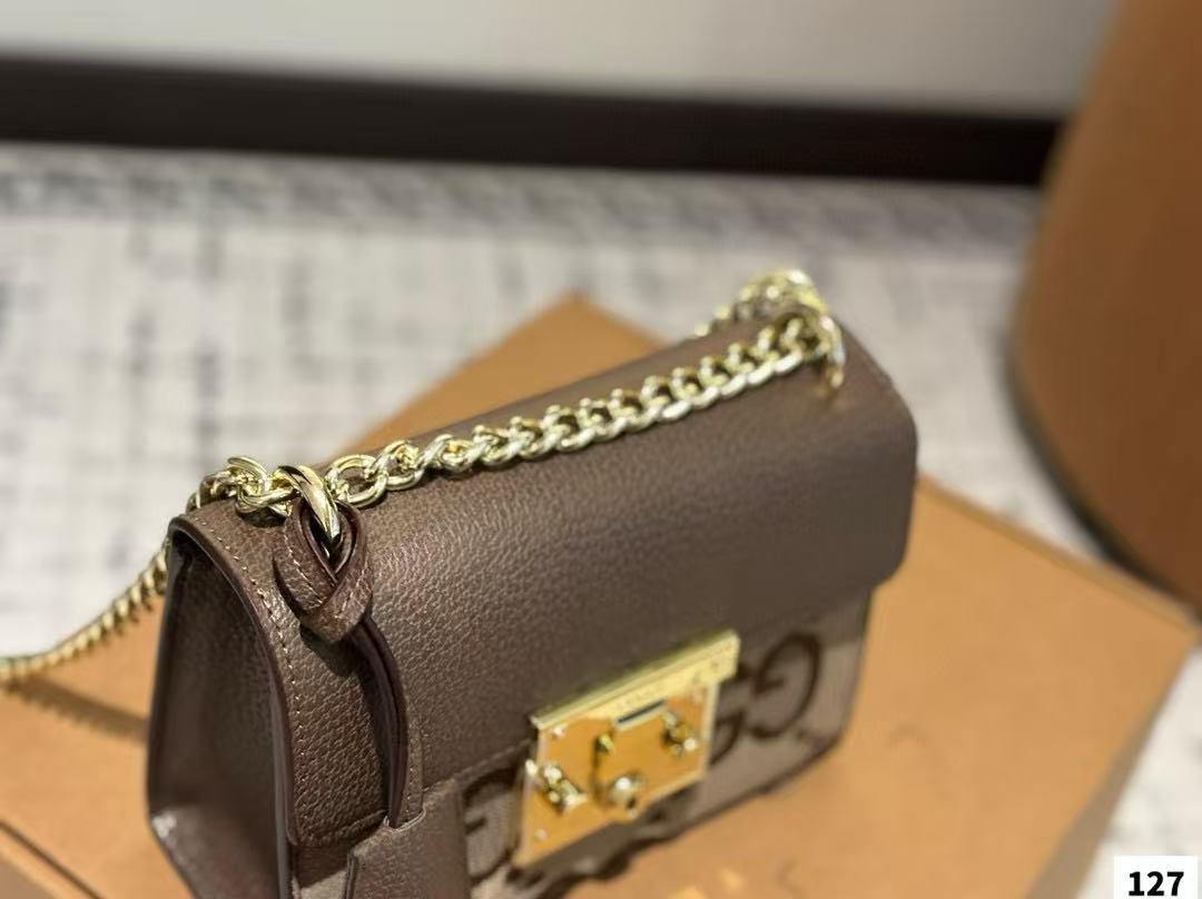 GUCC1 クラシック牛革ロックチェーンバッグ【 50％割引+送料無料】