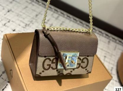 GUCC1 クラシック牛革ロックチェーンバッグ【 50％割引+送料無料】