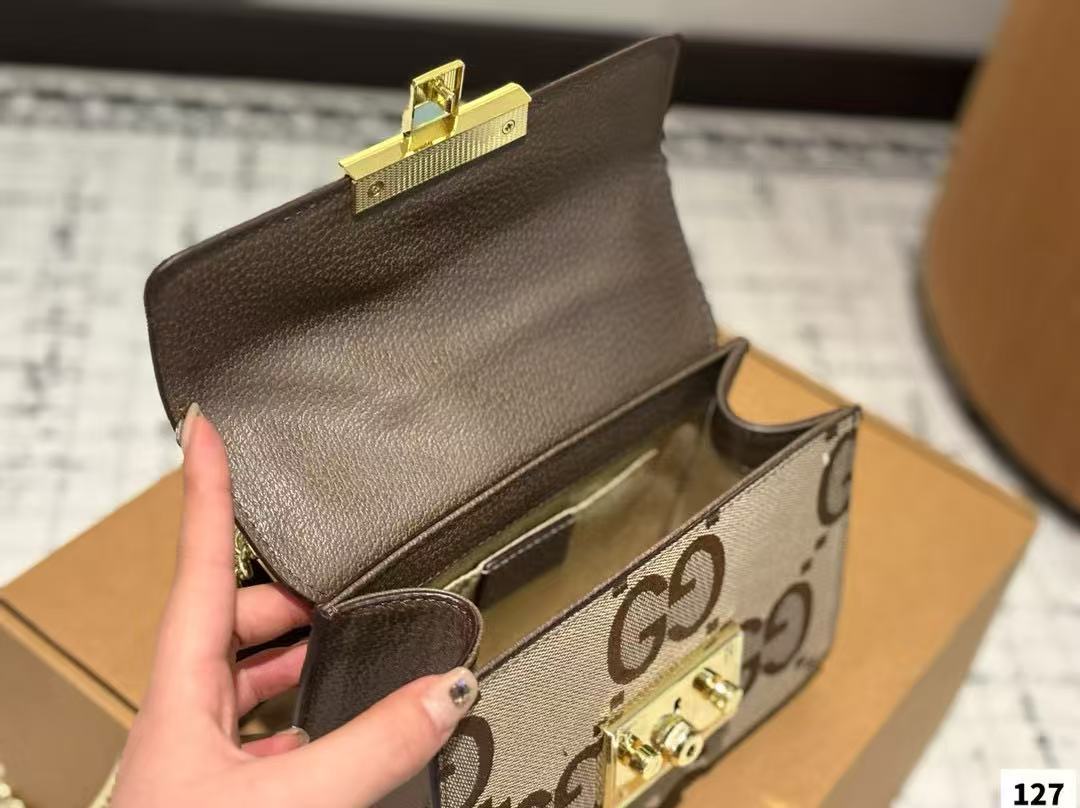 GUCC1 クラシック牛革ロックチェーンバッグ【 50％割引+送料無料】