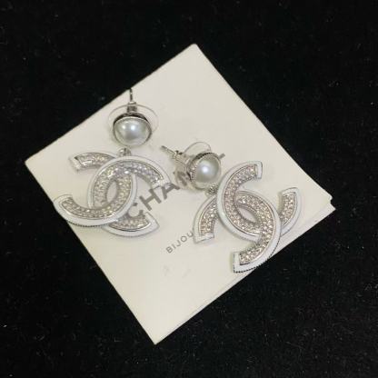 CHANE1 ダブルCパールイヤリング【 50％割引+送料無料】