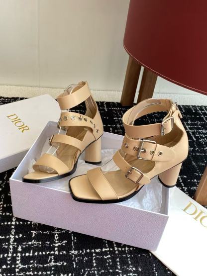 DI0R 高品質スクエアトゥハイヒールサンダル【50％割引+送料無料】