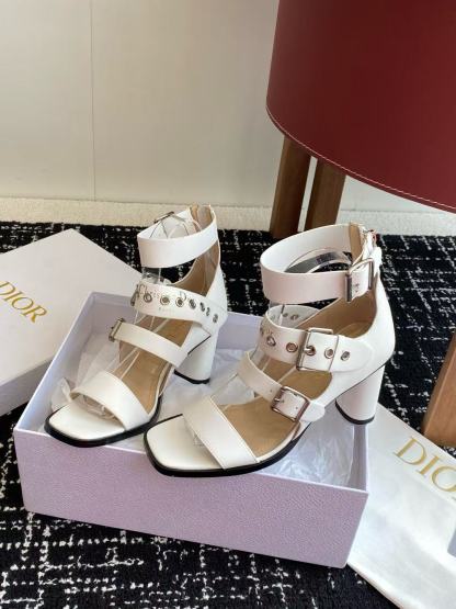 DI0R 高品質スクエアトゥハイヒールサンダル【50％割引+送料無料】