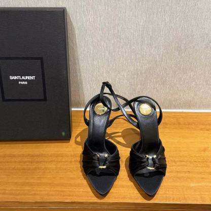 YSL 高品質シルクサテンハイヒールサンダル【50％割引+送料無料】