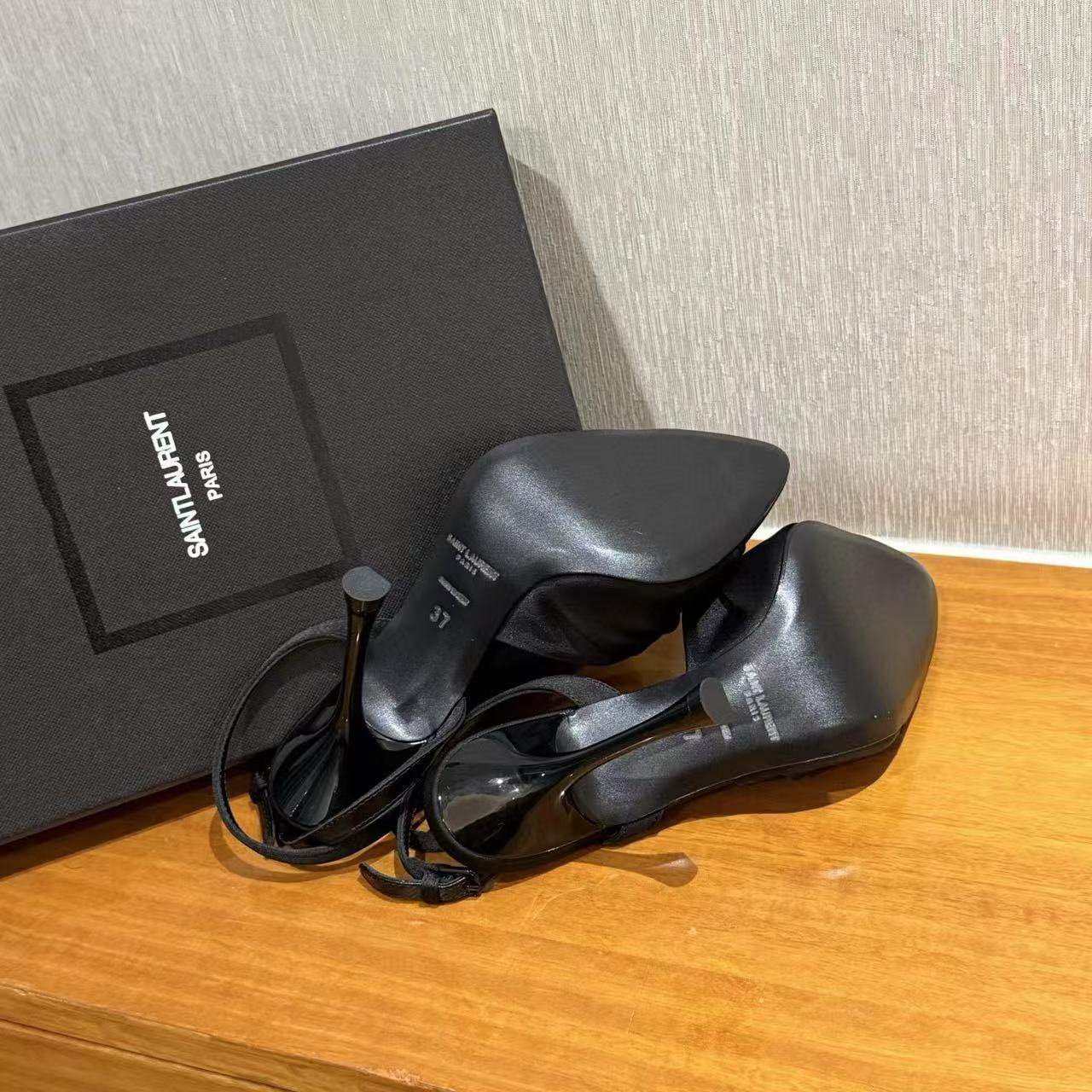 YSL 高品質シルクサテンハイヒールサンダル【50％割引+送料無料】