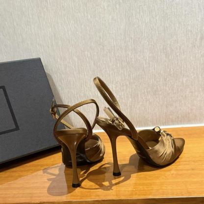 YSL 高品質シルクサテンハイヒールサンダル【50％割引+送料無料】