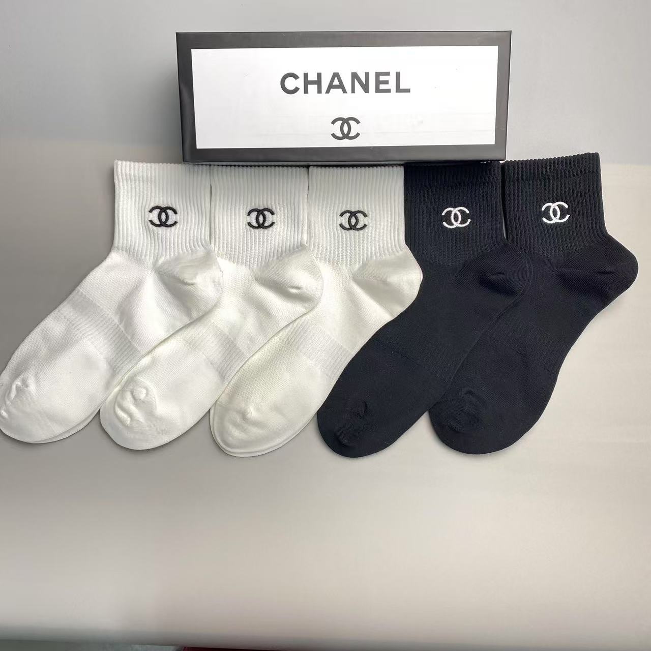 CHANE1 ダブルCソックス5足【 50％割引+送料無料】