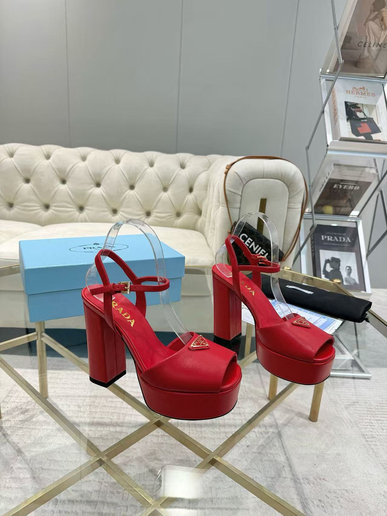 PR4DA 高品質 厚底 三角形 ロゴ ハイヒール【50％割引+送料無料】