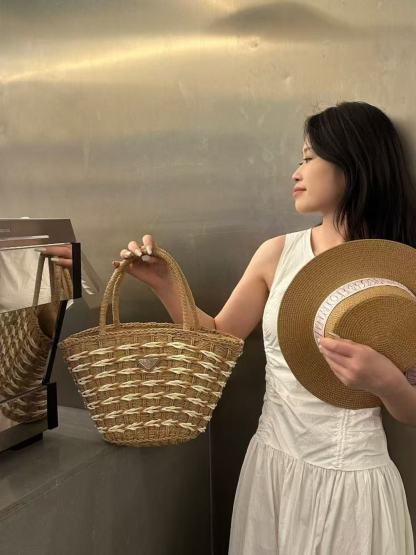 PR4DA ストローハンドバッグ【 50％割引+送料無料】