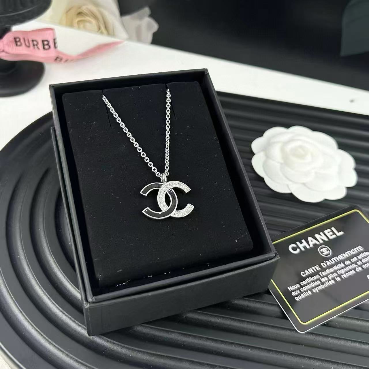 CHANE1 ダブルC ダイヤモンドネックレス【 50％割引+送料無料】