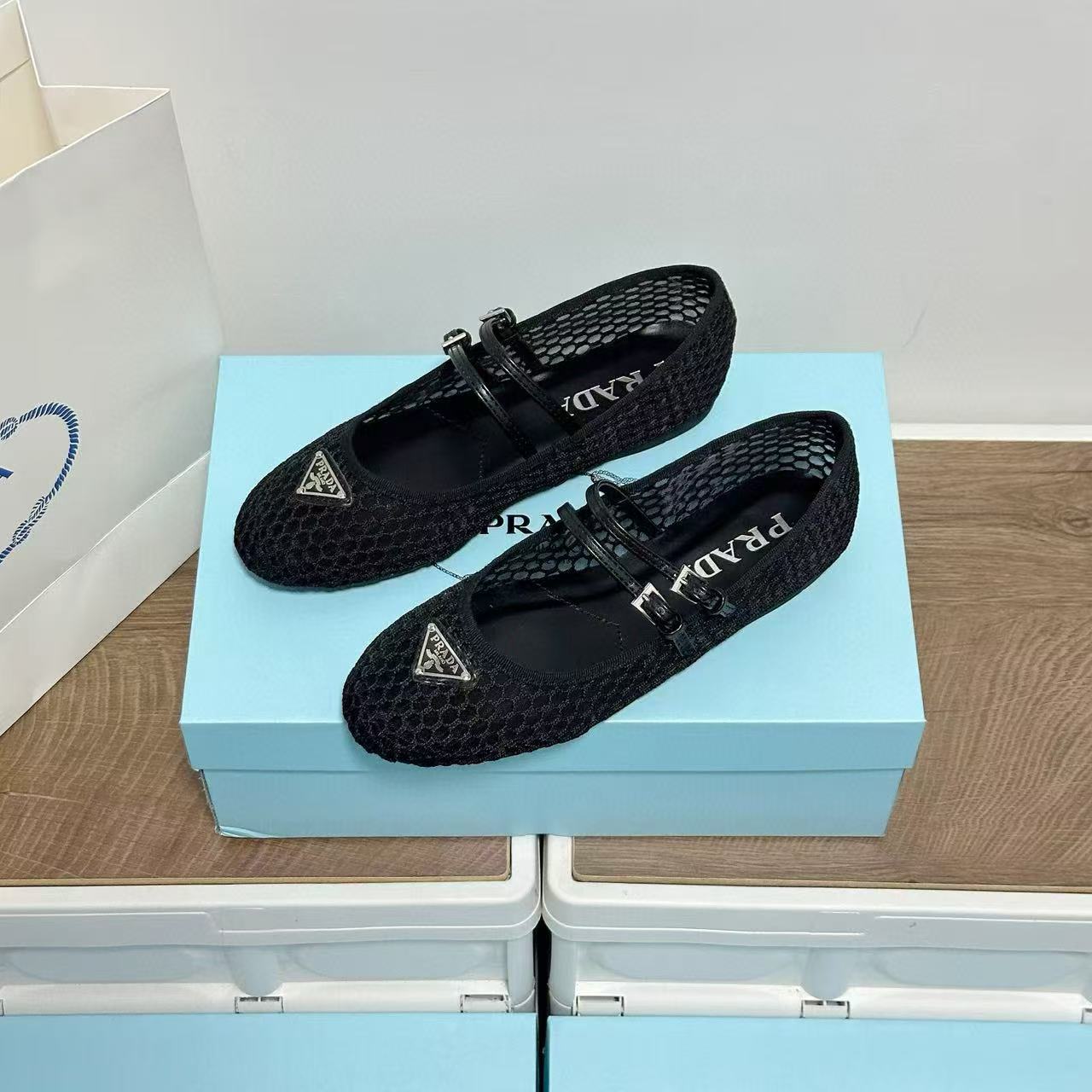 PR4DA トライアングルロゴ メッシュフラットシューズ【50％割引+送料無料】