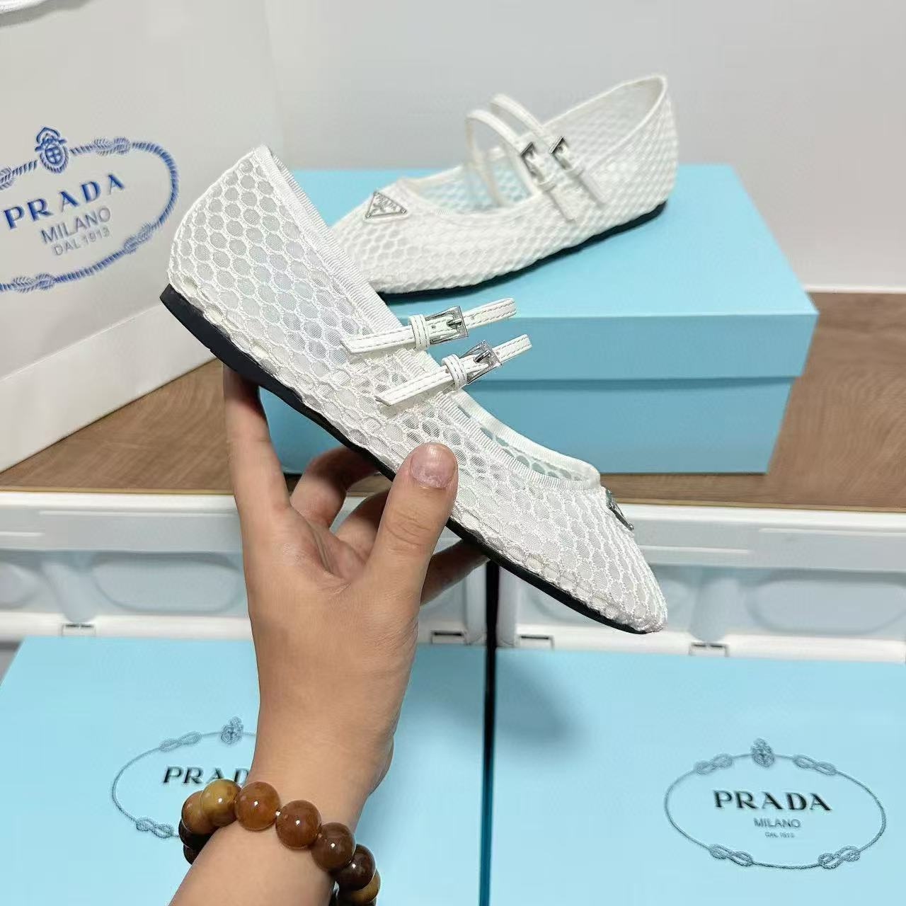 PR4DA トライアングルロゴ メッシュフラットシューズ【50％割引+送料無料】