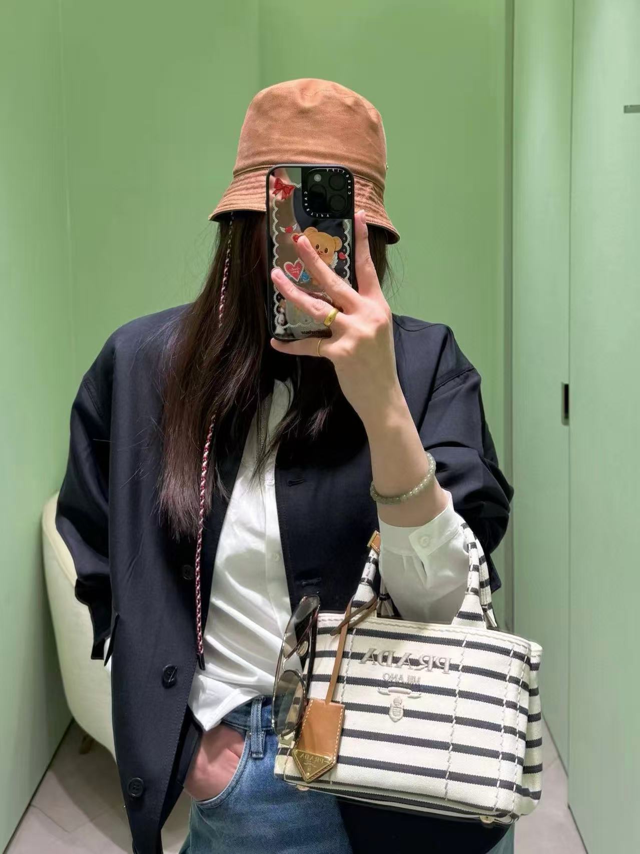 PR4DA ストライプトートバッグ【50％割引+送料無料】