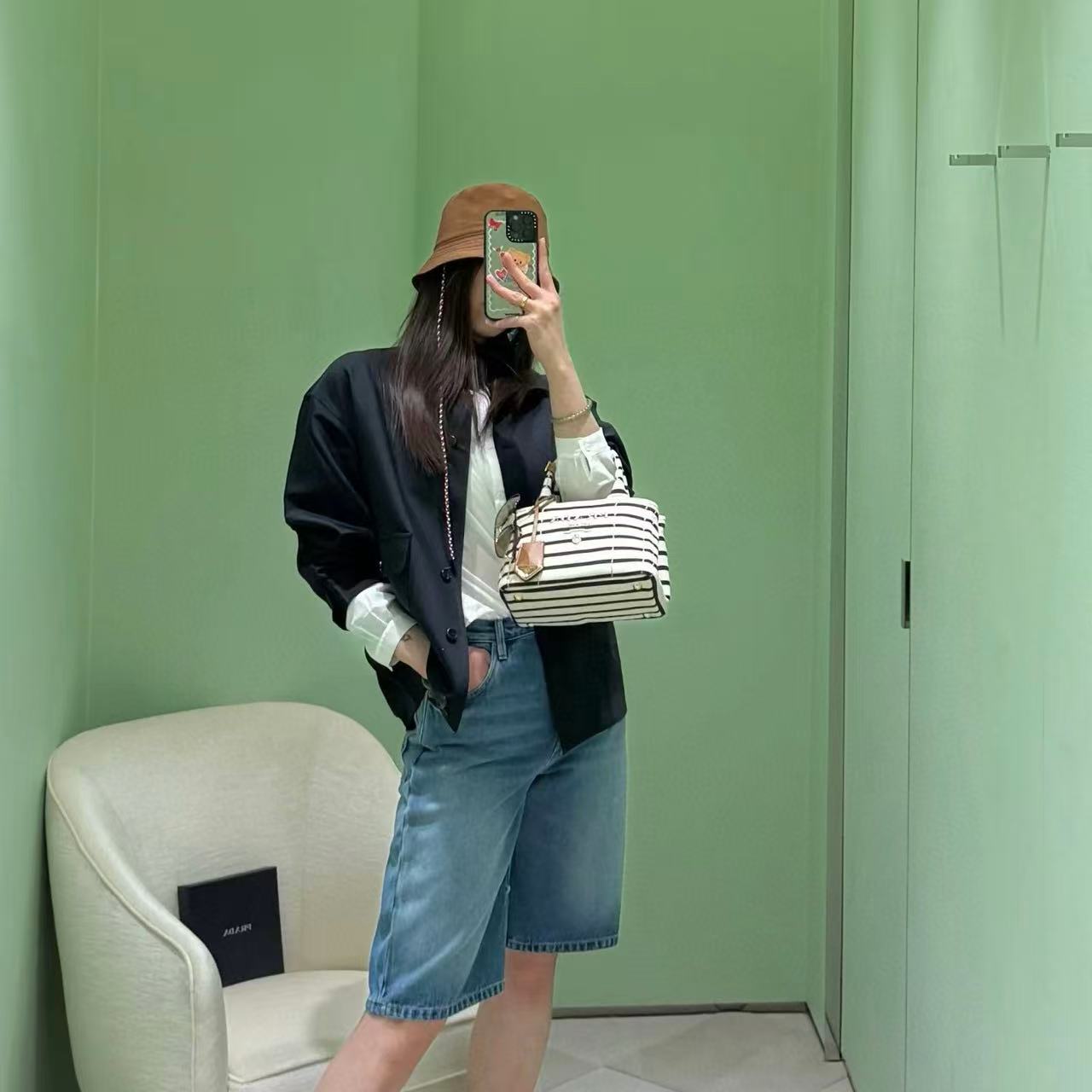 PR4DA ストライプトートバッグ【50％割引+送料無料】