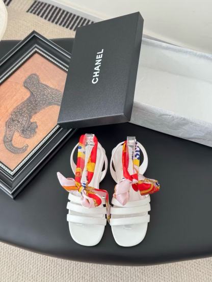 CHANE1 高品質シルクストラップサンダル【50％割引+送料無料】