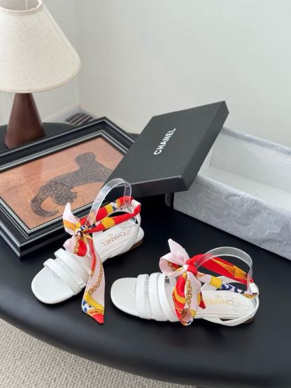 CHANE1 高品質シルクストラップサンダル【50％割引+送料無料】