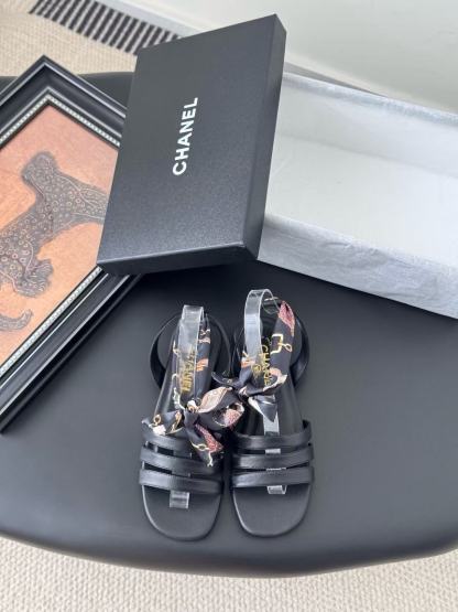 CHANE1 高品質シルクストラップサンダル【50％割引+送料無料】