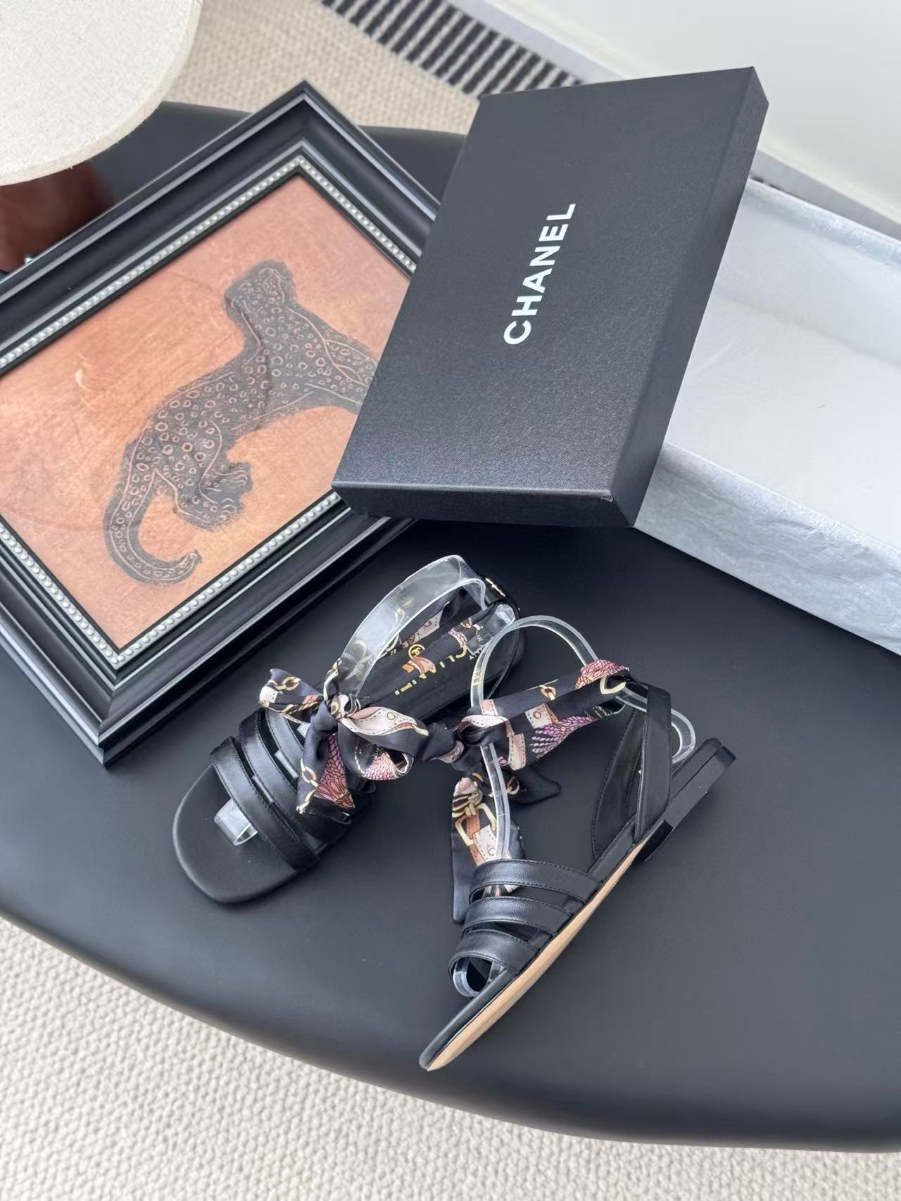 CHANE1 高品質シルクストラップサンダル【50％割引+送料無料】