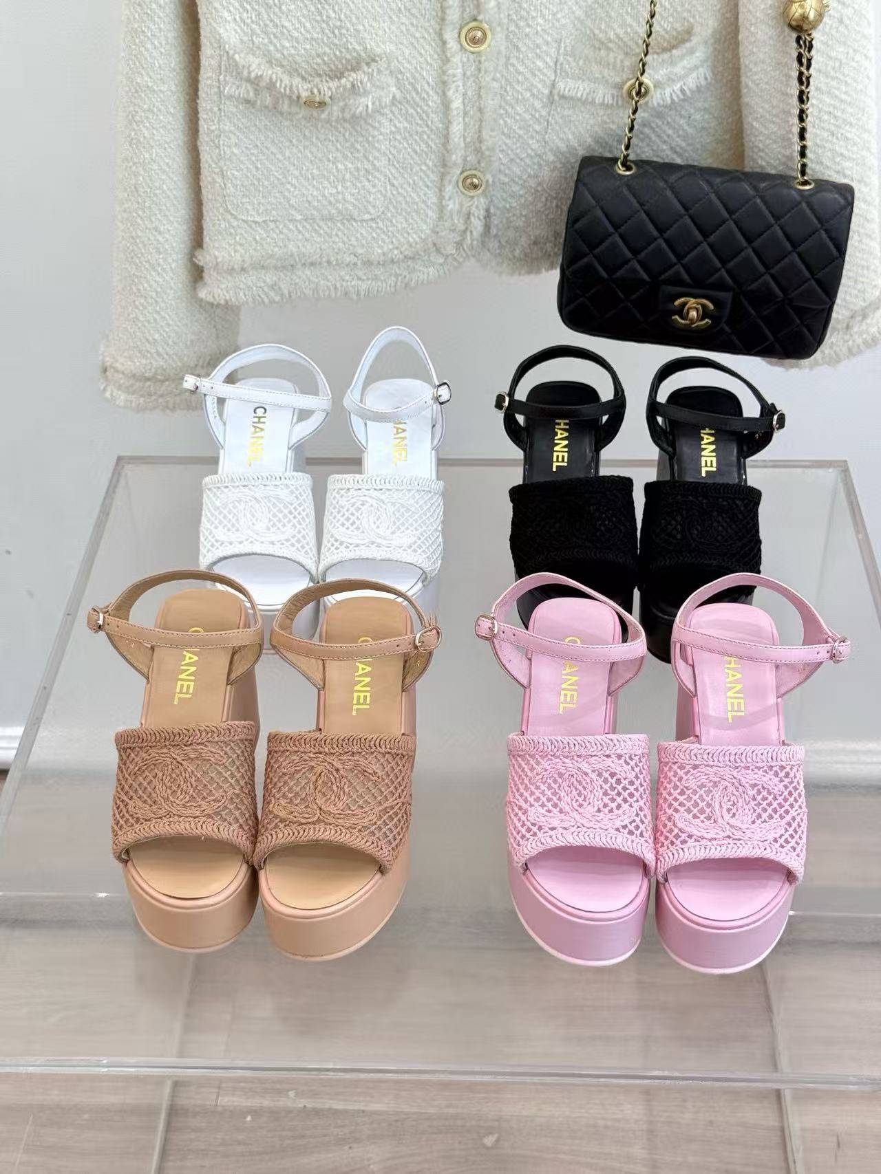 CHANE1 高品質ダブルC中空厚底サンダル【50％割引+送料無料】