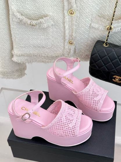 CHANE1 高品質ダブルC中空厚底サンダル【50％割引+送料無料】