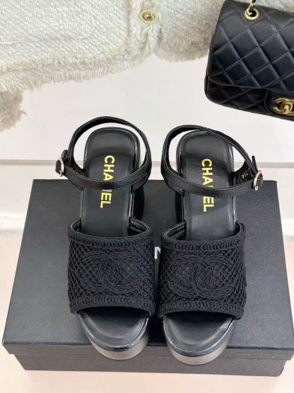 CHANE1 高品質ダブルC中空厚底サンダル【50％割引+送料無料】