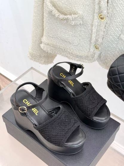 CHANE1 高品質ダブルC中空厚底サンダル【50％割引+送料無料】