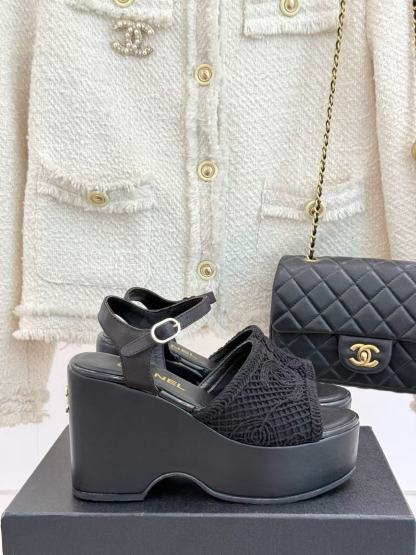 CHANE1 高品質ダブルC中空厚底サンダル【50％割引+送料無料】