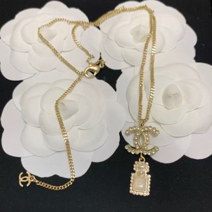 CHANE1 香水瓶 ダブルCネックレス【50％割引+送料無料】