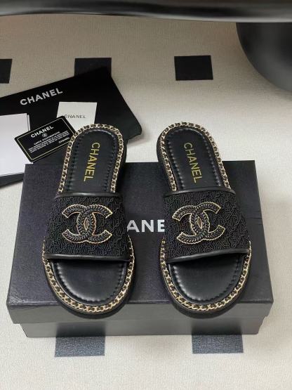 CHANE1 高品質ダブルCチェーンスリッパ【50％割引+送料無料】