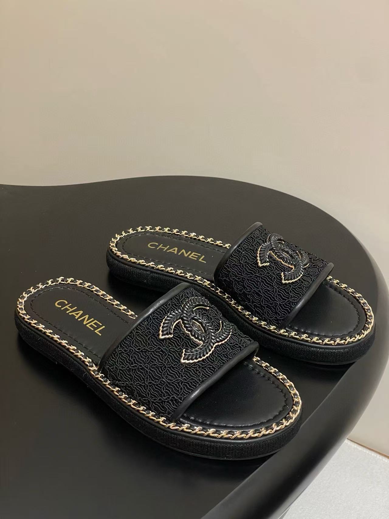 CHANE1 高品質ダブルCチェーンスリッパ【50％割引+送料無料】