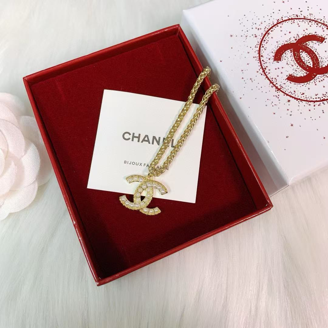 CHANE1 ダブルCパールネックレス【 50％割引+送料無料】