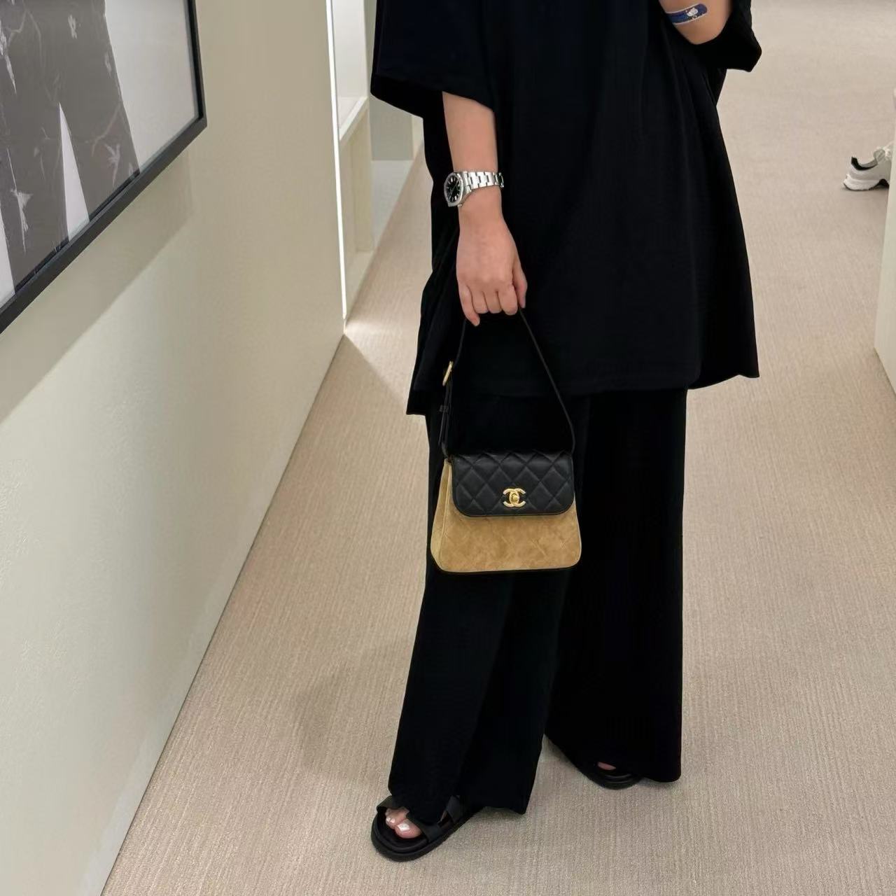 CHANE1 ディアスキンパッチワークレザーショルダークロスボディバッグ【 50％割引+送料無料】