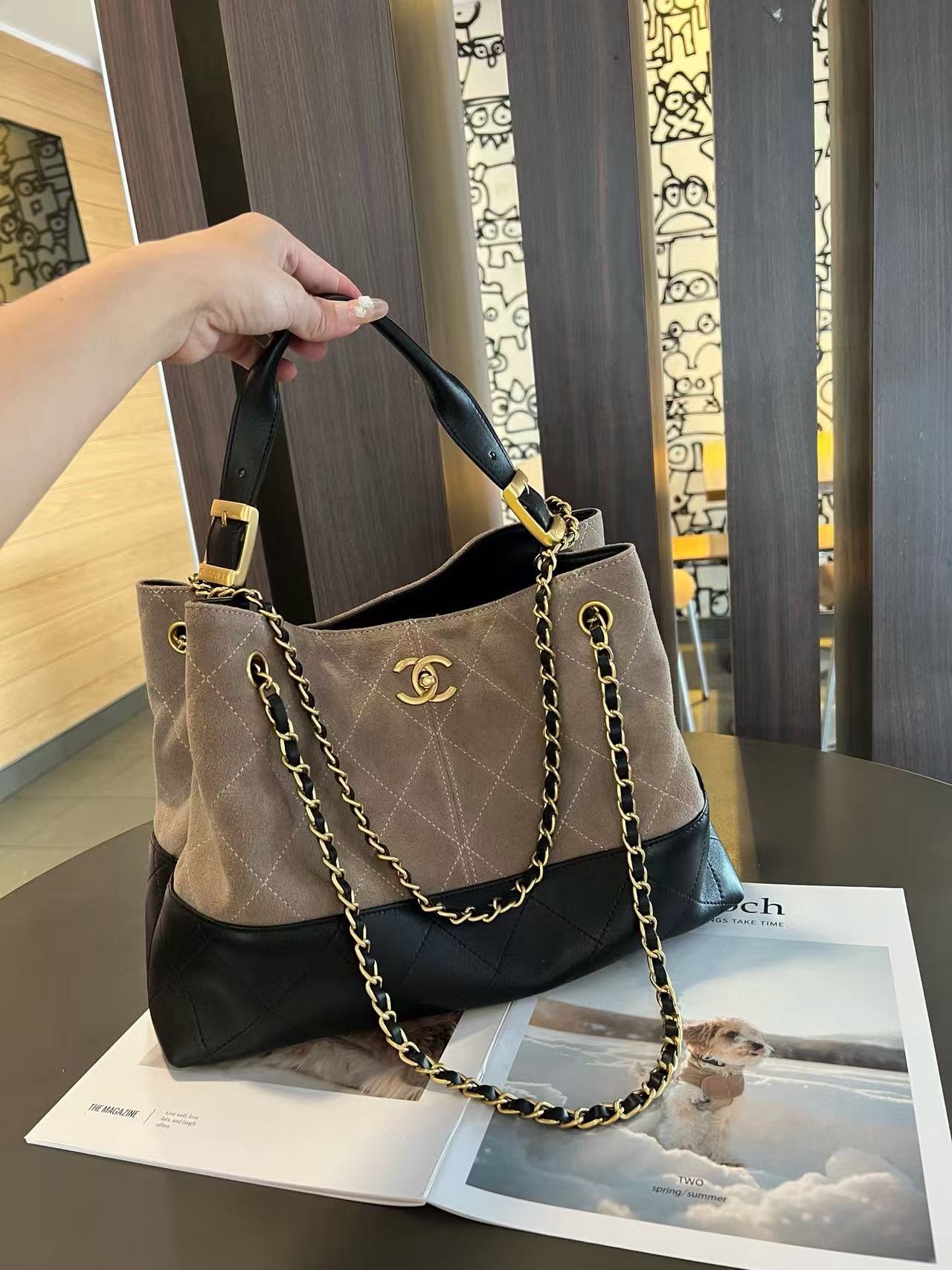 CHANE1 ディアスキンチェーンショッピングバッグ【 50％割引+送料無料】