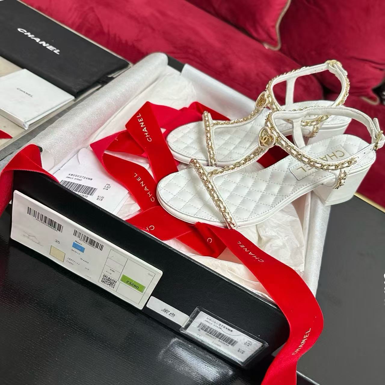 CHANE1 高品質チェーンハートローヒールサンダル【50％割引+送料無料】