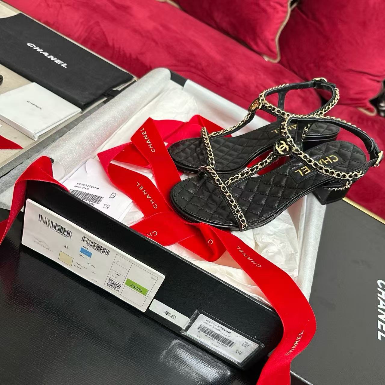 CHANE1 高品質チェーンハートローヒールサンダル【50％割引+送料無料】