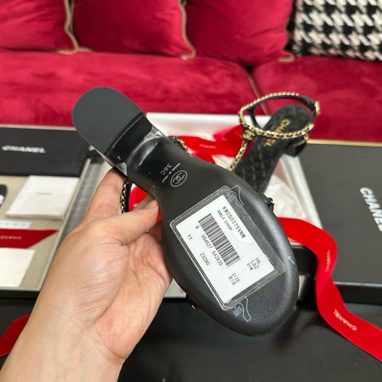 CHANE1 高品質チェーンハートローヒールサンダル【50％割引+送料無料】