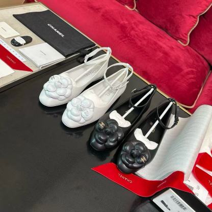 CHANE1 高品質カメリアメリージェーンフラットシューズ【50％割引+送料無料】