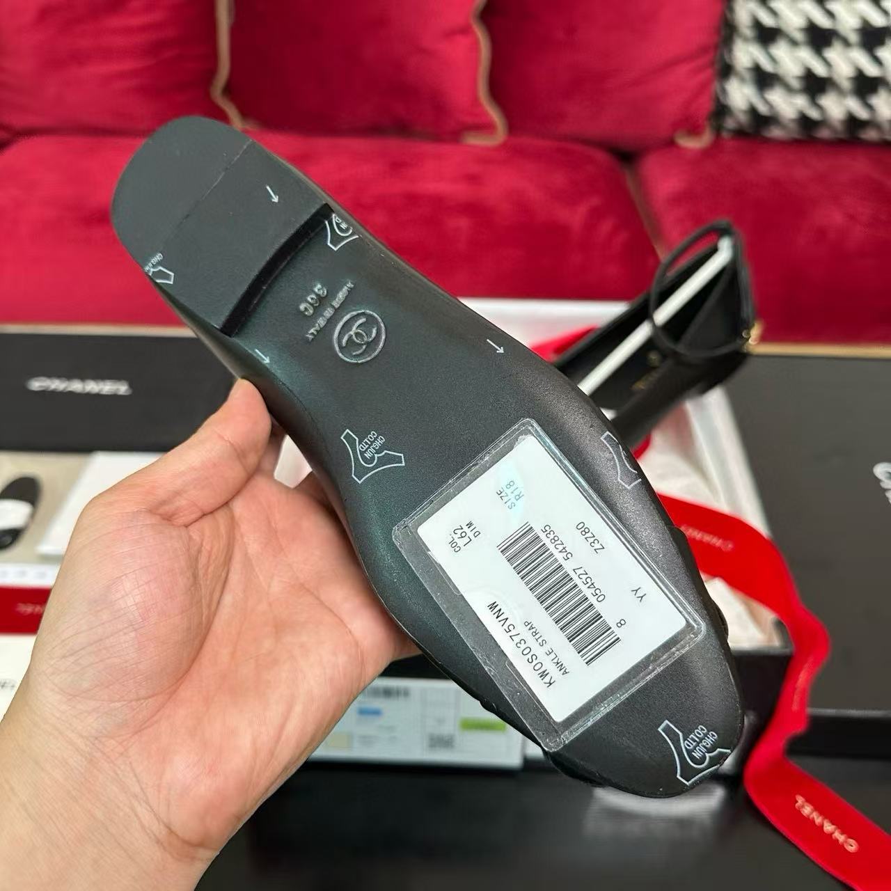 CHANE1 高品質カメリアメリージェーンフラットシューズ【50％割引+送料無料】