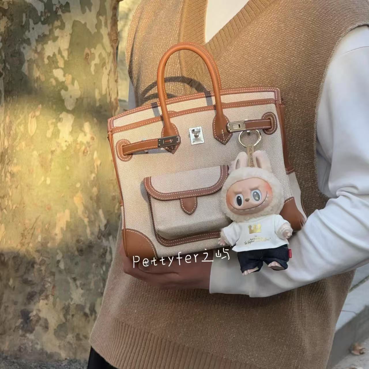 HERME5の高品質キャンバスハンドバッグ【 50％割引+送料無料】